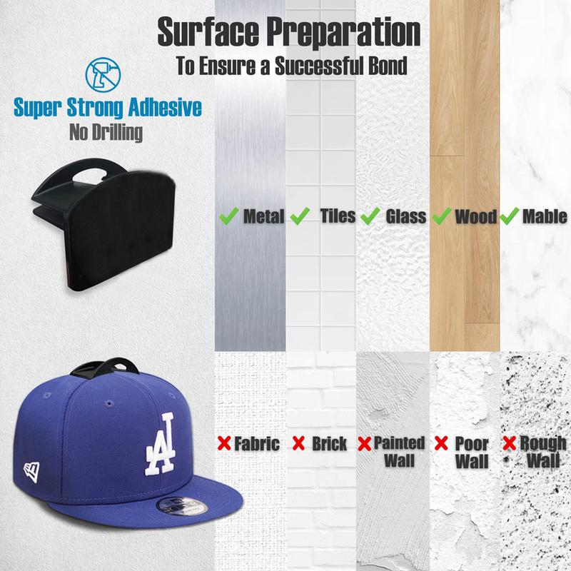 Product Introduction of Móc Mũ, Bộ 5 Chiếc, Mũ Bóng Chày, Mũ Hip Hop, Móc Đựng Đồ, Móc Mũ Dính, Giá Đỡ Móc Mũ, Lưu Trữ 0