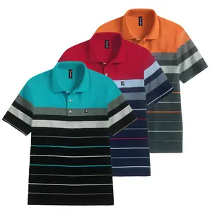 Kaospolos - Kaos Kerah Pria Polo Saku Distro Stripe Salur Lengan Pendek | Polo Shirt Belang-belang Motif Katun
