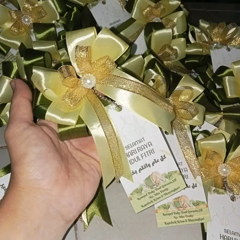 (isi 10 pcs) pita souvenir hang tag parcel hampers lebaran idul Fitri+ hang tag Tali 1