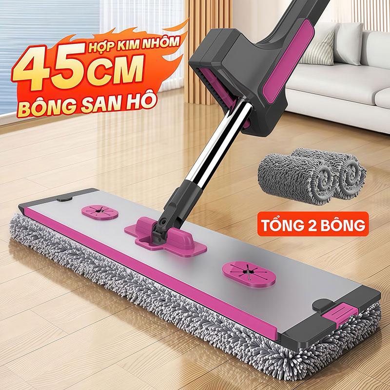 Cây Lau Nhà Tự Vắt KITIMOP KTM-45 PRO, Chổi Lau Nhà Tự Vắt Thông Minh Xoay 360…