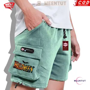 Meentut Apparel Celana Pendek Cargo Fleece 280 Bahan Lembut Dan Adem Brand Local Bandung Warna Mint Halloween Best Seller Higt Quality Premium Shorts Pria Katun Hitam Wantita Santai Distro Surfing Chino Panjang Pantai Dewasa