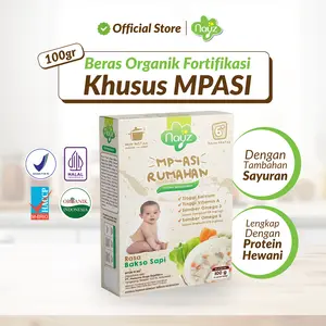 Nayz Beras Organik Fortifikasi Khusus MPASI Bayi 6+ Bulan - Baso Sapi Nusantara 100gr