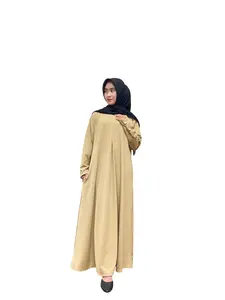 Gamis Qinara Batwing Button Knit Premium kekinian Kancing Muslim Wanita Baju Dress  Kondangan Pesta  Remaja Crinkle Airflow Panjang Dewasa Maxi Mewah Hitam