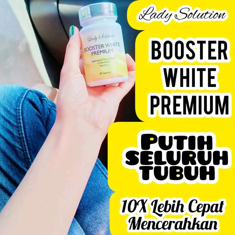 (60 Kapsul) Lady Solution Booster Whitening Glutathione Memutihkan Collagen dan Vit C 1