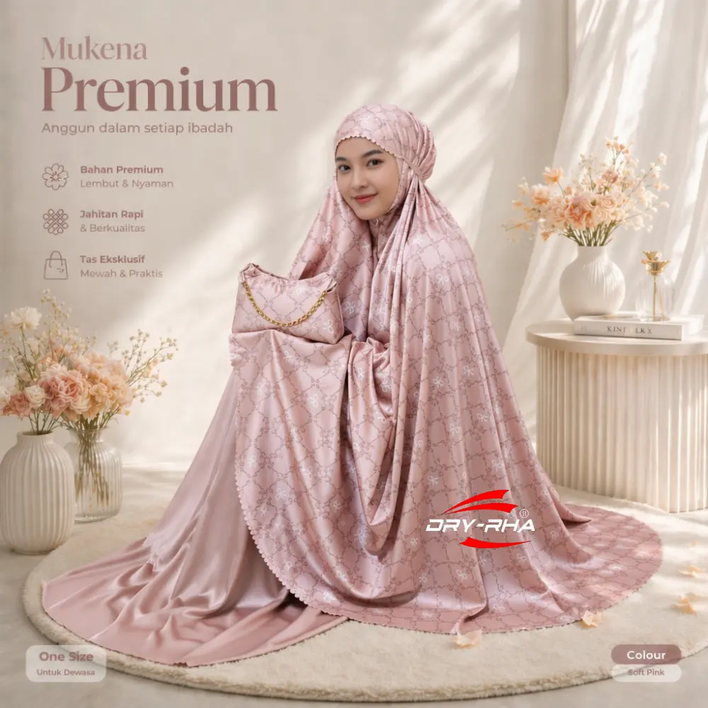 Dryrha Mukena Dewasa 2in1 Silk Jacquard Lasercut