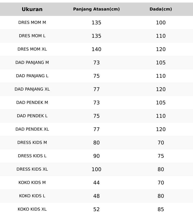 KHANZA FAMILY SET RAYA SERIES MAXMARA LUXURY SARIMBIT KELUARGA