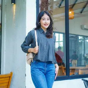 HERRA BLOUSE LINEN CROP ATASAN WANITA TERBARU CANTIK VIRAL
