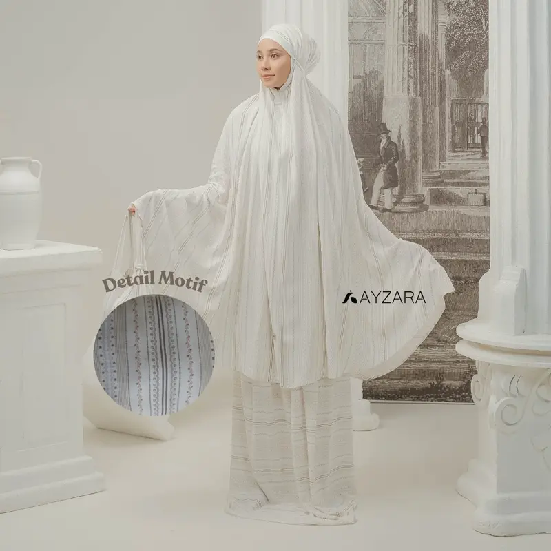 AYZARA - Mukena Dewasa Motif Rayon Azura Series Atasan Bawahan 7