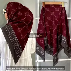 hijab segiempat motif meidina voal premium Sublime Lassercut jilbab