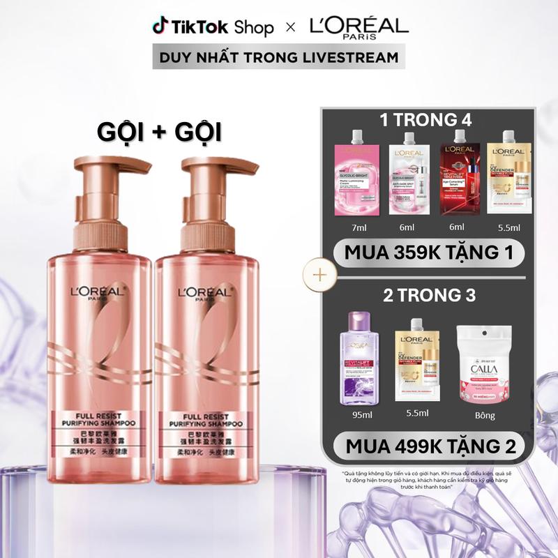 [VB] BỘ 2 DẦU GỘI NGĂN NGỪA & GIẢM GÃY RỤNG TÓC GIÚP TÓC CHẮC KHỎE  L’OREAL PARIS ELSEVE Full Resist Anti Hair Fall Shampoo 440ml x2