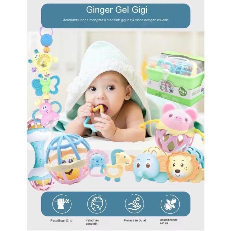 Baby Teether Rattle Teething 7PC Kit Mainan Gigitan Bayi Gigitan Bayi Teether Mainan Bayi 6 Bulan L324