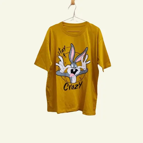 Kaos OverSize Bahan Katun Combed T-Shirt Gambar Kartun Series Atasan Lengan Pendek 3
