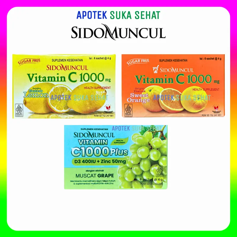 SIDOMUNCUL VITAMIN C1000 BOX 6 SACHET | Multivitamin 0