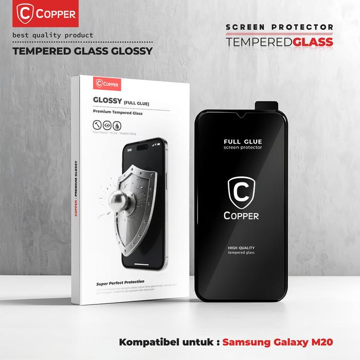 Gambar COPPER For Samsung Galaxy M20 - Tempered Glass GLOSSY Full Glue | Anti Gores Kaca Premium dari Copper Surabaya Kota Surabaya Tokopedia