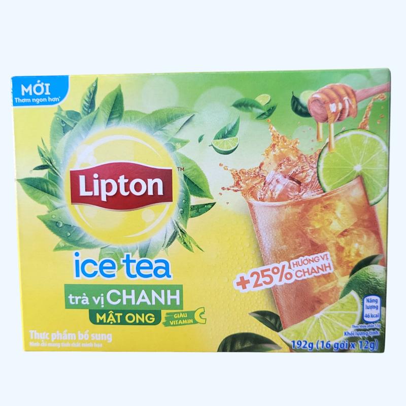 LIPTON -- hộp CHANH 192g -- TRÀ CHANH MẬT ONG HÒA TAN Lemon with Honey Ice Tea