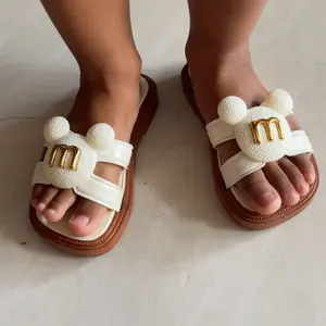 Sandal/slop fashion anak perempuan sandal slip on import anak wanita sandal anak alina 801 sendal karet jelly kaki 24-35