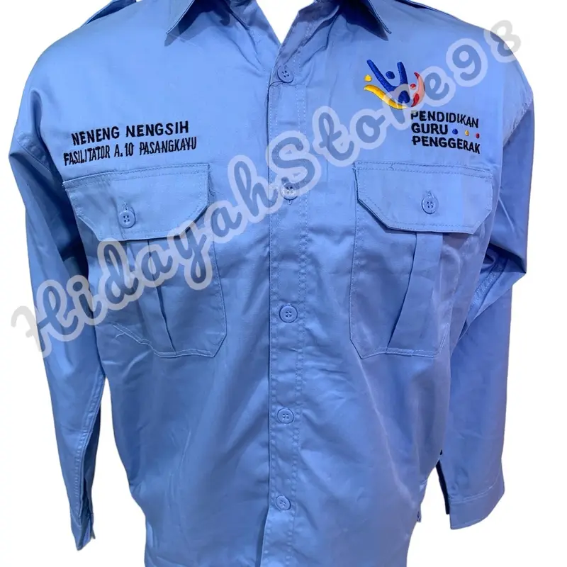 BAJU SERAGAM MERDEKA BELAJAR KEMEJA PDH LENGAN PANJANG MERDEKA BELAJAR PDL MERDEKA BELAJAR SERAGAM PENDIDIKAN GURU PENGGERAK MERDEKA BELAJAR KEMEJA DRILL MERDEKA BELAJAR Bordir Sekolah 7