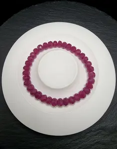 Gelang Batu Red Ruby Myanmar Cutting Facelet Full Natural 5A 6.5mm C1801