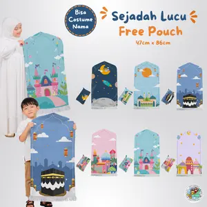 Sejadah Sajadah Anak SD TK Travelling Custom Nama Sejadah Souvenir Ulang Tahun Khitanan Aqiqah Syukuran
