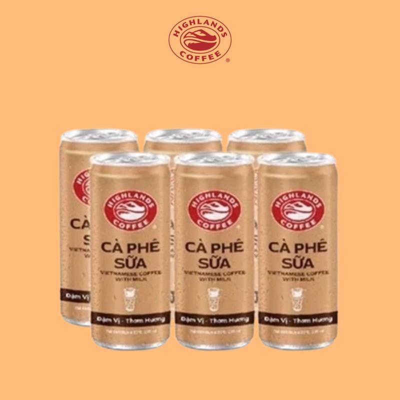 Cà phê sữa đóng lon Highlands Coffee - lốc 6 lon