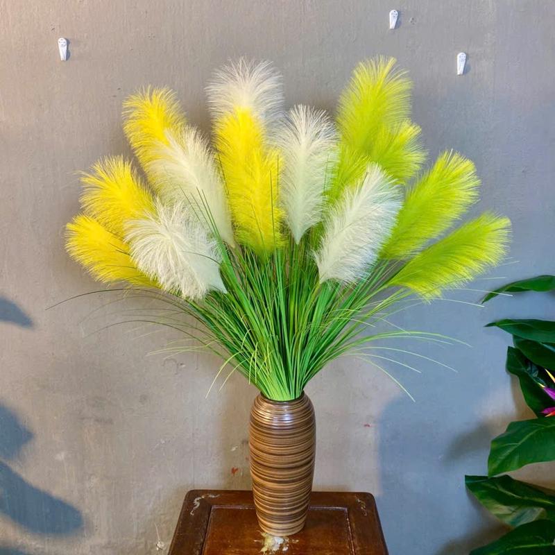 Hoa Cỏ Lau Nhân Tạo, Cây Gồm 5 Bông, Cao 90cm Nhiều Lá Trang Trí Nhà Decor Decor Phòng
