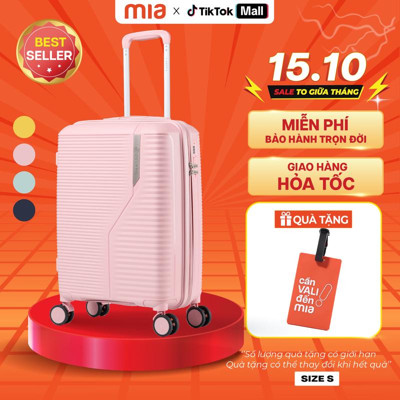 [HỎA TỐC] Vali Kéo MIAvn Larita GIN Size S Nhựa PP Bền Bỉ, Hạn Chế Bể Vỡ, Khoá Số An Toàn, BH Trọn Đời