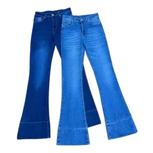 Higwaist Cutbray Jeans Lipatan Kaki Besar Jeans Strecht Wanita Panjang Melar