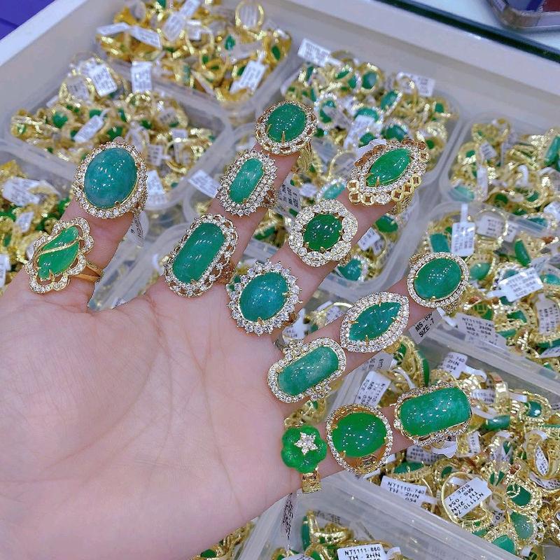 TH39 Nhẫn Xanh cho mẹ  trang sức phụ kiện xi mạ 18k  H39 trang sức phụ kiện 18k  Women Nữ