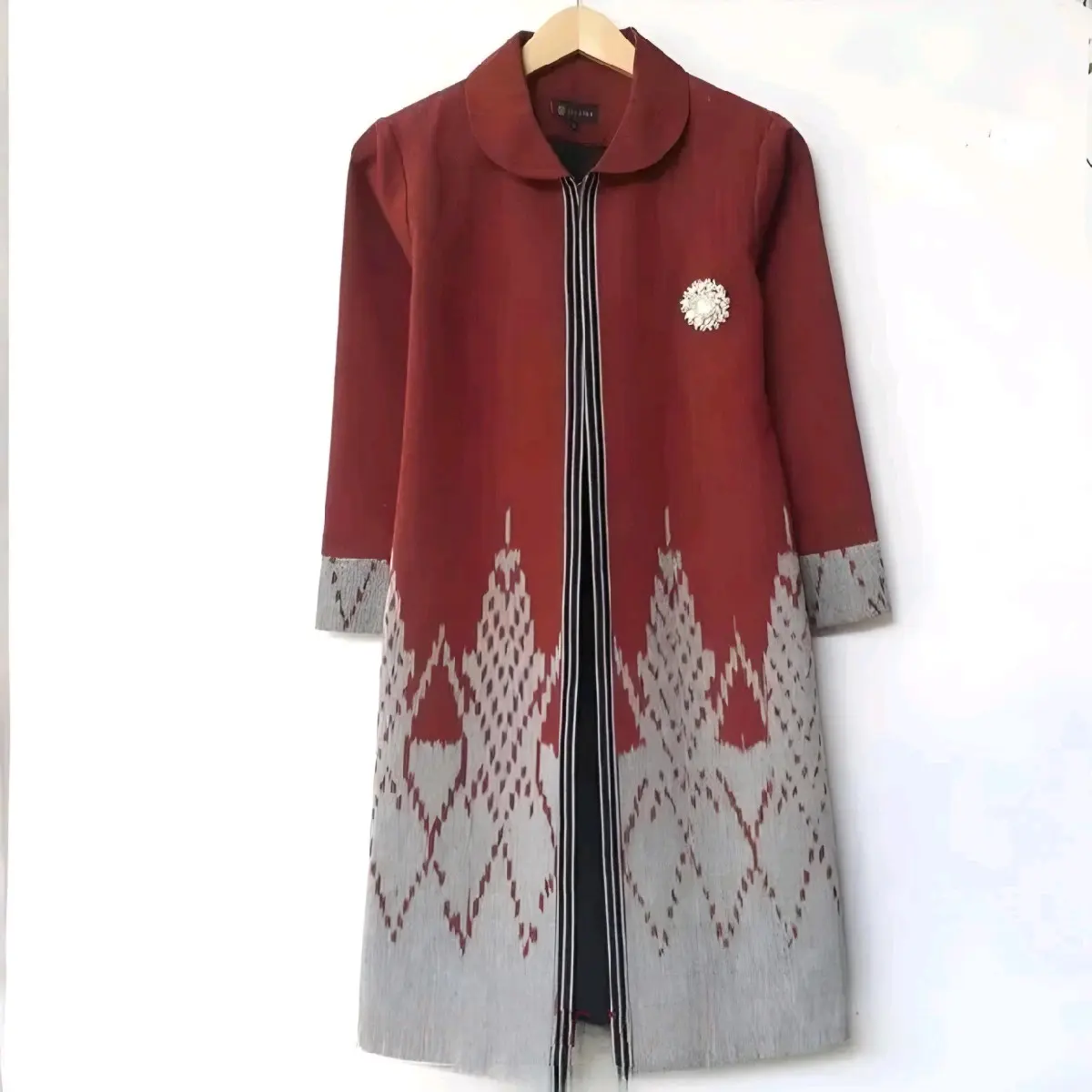 Kardigan Panjang Tenun Troso, Outer Long Cardigan Tunik Tenun A19