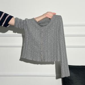 Women's Lace Trim Outerwear Cardigan Jacket, Early Autumn Inner Layer Slim Fit Long Sleeve Top, Stylish Casual Wear for Women 3409# Womenswear Basic Minimalist Fitted