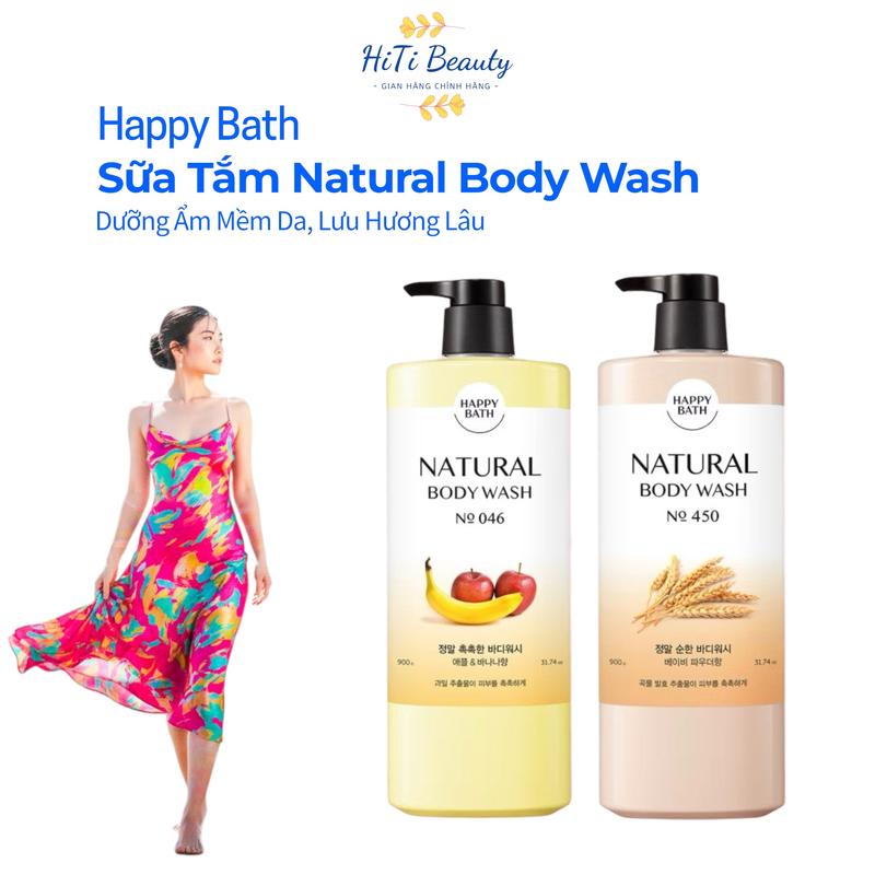 Sữa Tắm Happy Bath Natural Body Wash 900g Hàn Quốc – Dưỡng Ẩm Mềm Da Lưu Hương Lâu