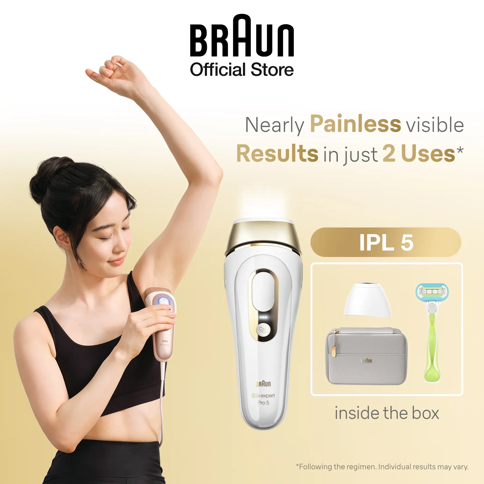 Braun IPL Silk expert Pro 5 PL 5152 IPL Permanent Hair Removal with Pouch and Precision Cap