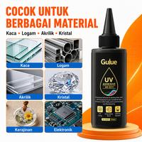 Gambar Gulue Lem UV Adhesive AG-3311 50ml Cepat Kering dengan Sinar UV Bening Tahan Air Anti Kuning untuk Kaca Akrilik Plastik dan Kristal Transparan - Lampu+Baterai 50g dari guluglueofficial-1 Kab. Tangerang 3 Tokopedia