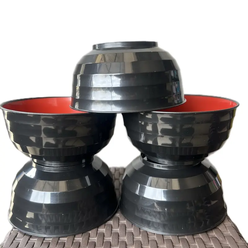 [6pcs/12pcs] Mangkok ramen 2C-J1 Great bahan plastik warna luat hitam dalam merah 0