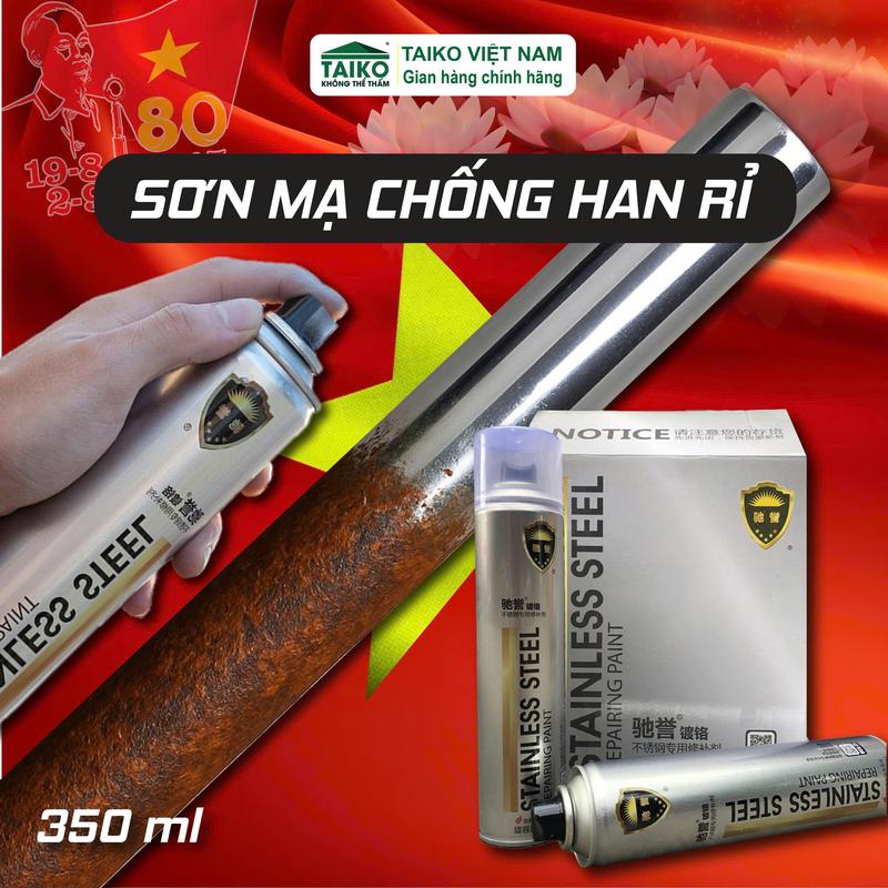 Sơn Bạc Mạ Crom Sơn Xịt Mạ TAIKOMI Sáng Bóng 350ml Chai Sơn Mạ Siêu Bóng Làm Mới Ô tô Xe Máy, Vật Dụng Trang Trí