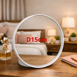 Cermin Bulat D15cm Aesthetic Air 18x15cm Kecil Berdiri Kaca Premium Pantulan Halus Jernih Cocok Untuk Tas Kantor Sekolah