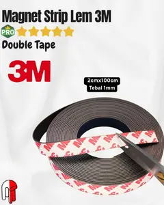 MAGNET Strip Lembaran Hiasan Kulkas LEM Double Tape 3M Tissue 2x100CM