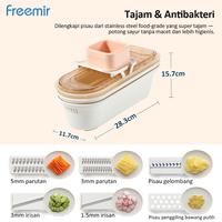Gambar (AF) freemir Alat Potong Sayur 9 in 1 Multifungsi Untuk Memotong Mencuci Menyimpan Sayuran Vegetable Cutter Kitchenware Premium - Beige  dari freemir Jabodetabek Kab. Bekasi 2 Tokopedia