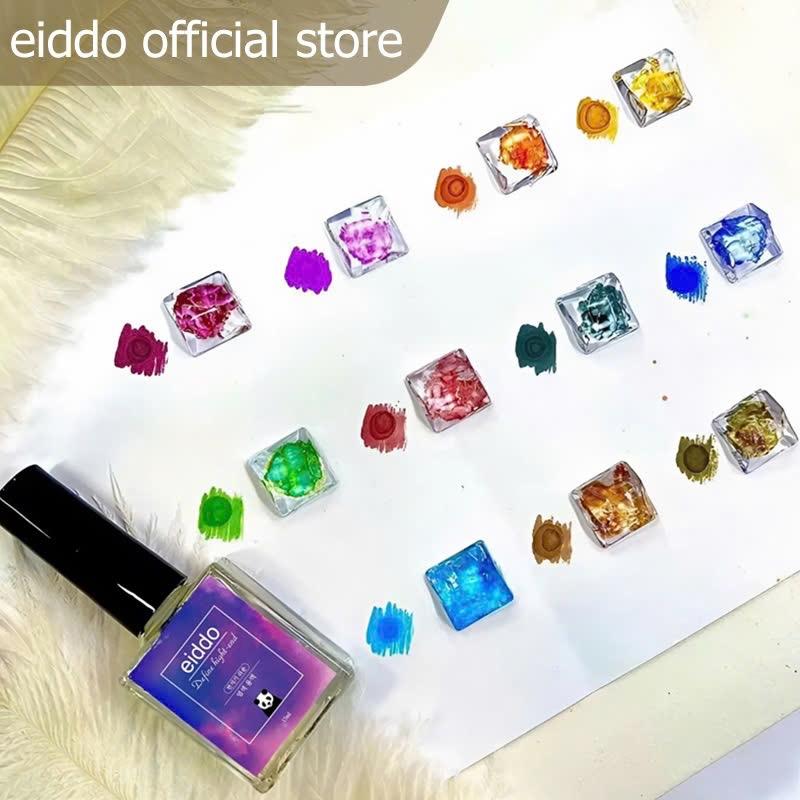  { Eiddo Nails } < Mẫu mới> Set loang cồn Eiddo 12 chai - Làm Nail Vân Đá - Trang Trí Móng - Cồn Loang Nhiều Màu - cồn loang chất siêu đặc  màu đẹp - set 12 chai 15ml 