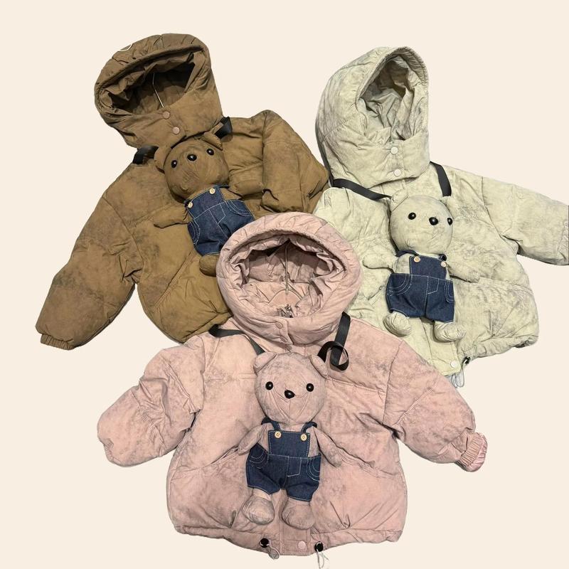   MẸ THÓC  Áo khoác phao loang có mũ tặng kèm gấu bông đeo chéo hàng QCCC by KID CLOTHING 