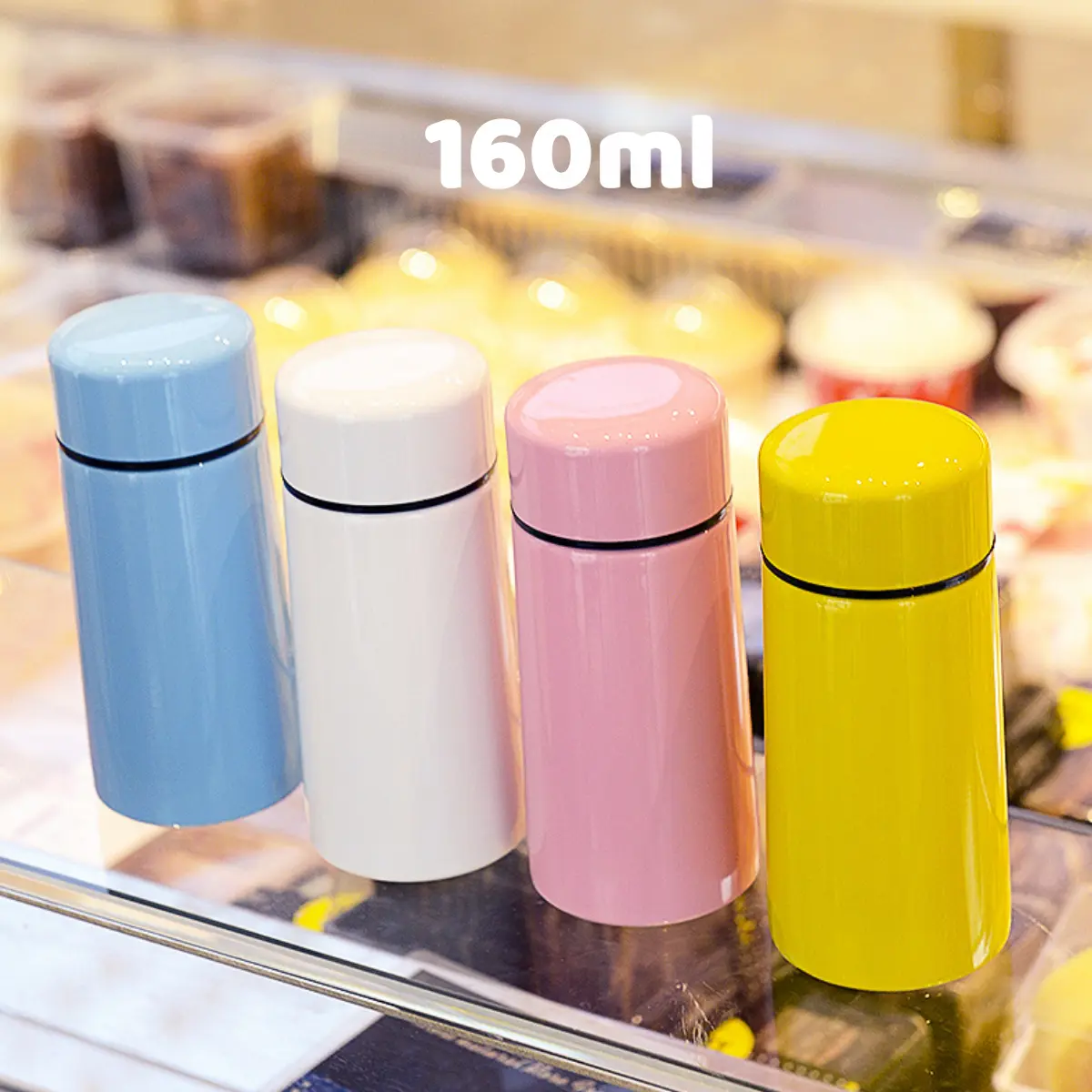 Tumbler travel mini 160ml stainless 304 pocket tahan panas dan dingin aman Bottle polos classic japan Botol kecil anti rembes Vacuum cup fashion muat dalam tas kantong Hadiah acara perusahaan