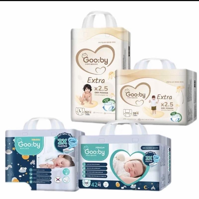 COMBO 2B Tã bỉm GOO:BY EXTRA GOOBY PREMIUM cải tiến mềm mỏng thấm hút tốt