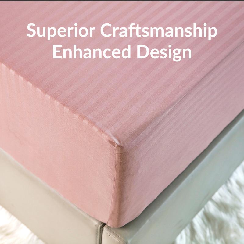1200 Thread Count Fitted Bedsheet Set | Emboss Micro Satin W/ Sheets  | Pillowcase | Bolster Case | Machine Washable