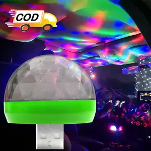 Lampu Disko Sensor Suara Mini LED RGB USB 4W Proyektor Unik Warna Warni Disco Pesta Club Party Kelap Kelip