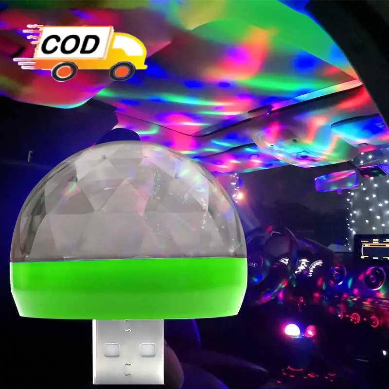 Lampu Disko Sensor Suara Mini LED RGB USB 4W Proyektor Unik Warna Warni Disco Pesta Club Party Kelap Kelip 0