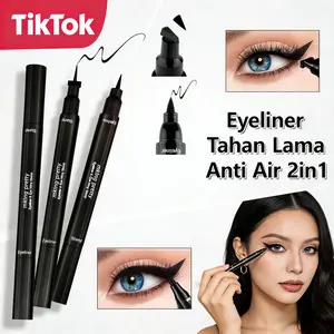 Long Lasting Waterproof Eyeliner Stamp 2in1，Tahan Lama Anti Air, Tahan Keringat Tipis Lembut Seperti Sutra