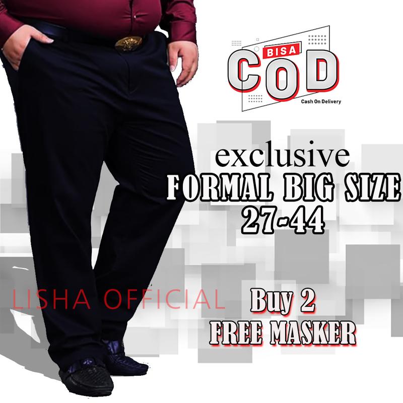 Celana Bahan Formal Pria Jumbo Big Size Sepan Kerja Kantor Kuliah Cowok Laki laki Premium 0