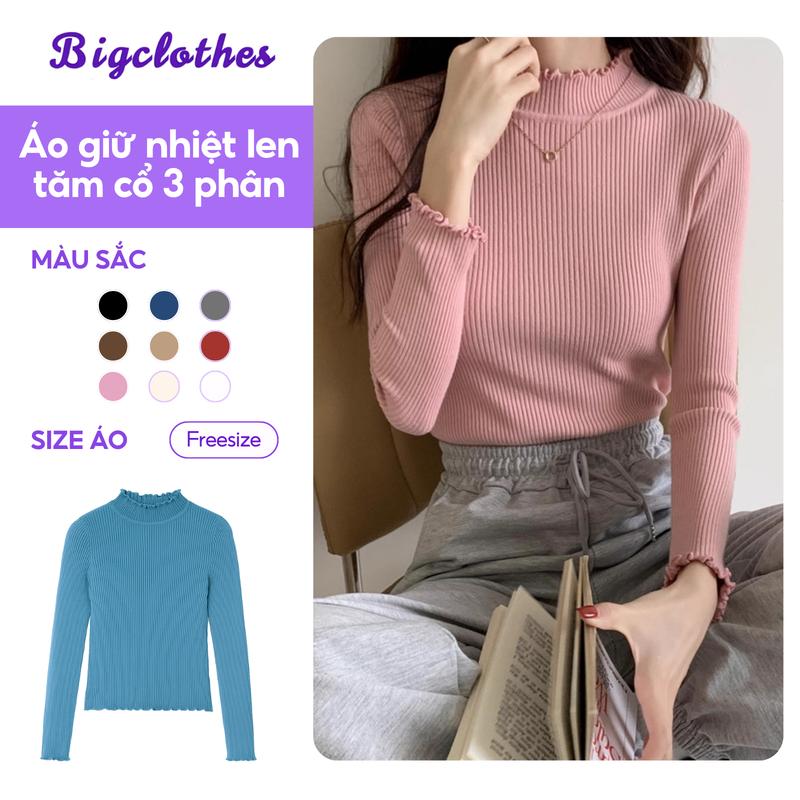Áo Len Tăm Giữ Nhiệt NỮ Cổ 3 Phân Nữ Len Dệt Kim Thiết Kế Cổ Viền Phong Cách A110 Top Women