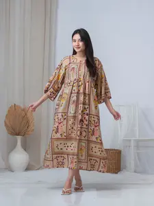 NS - SAVANA DRESS LENGAN 3/4 ZIPPER BUSUI FRIENDLY CASUAL