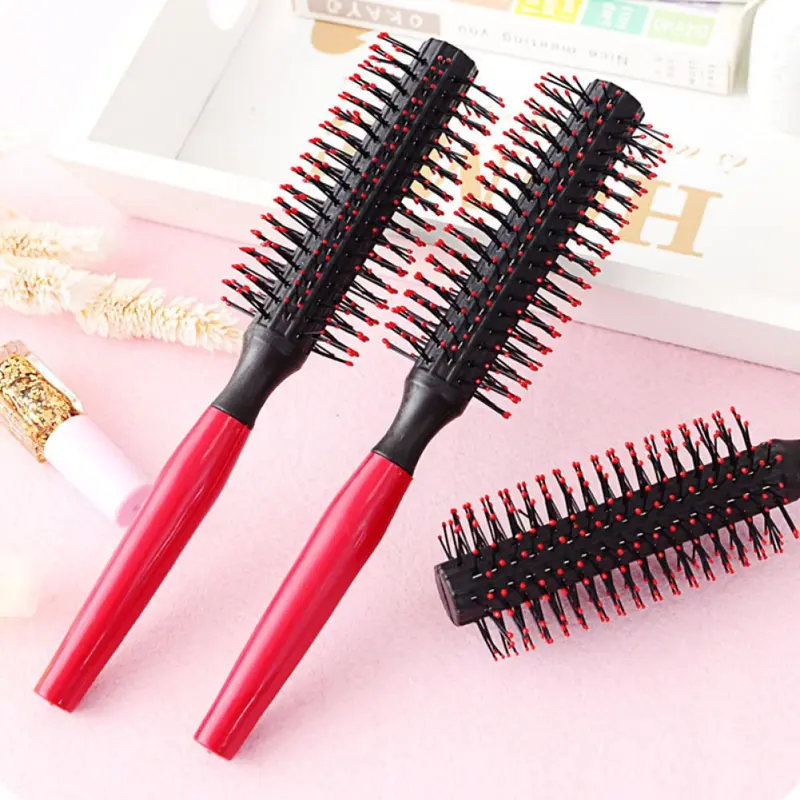 Bàn Chải Tóc Uốn Tóc, Chất Liệu Nhựa, Lược Tròn Lông, Dành Cho Nữ 0